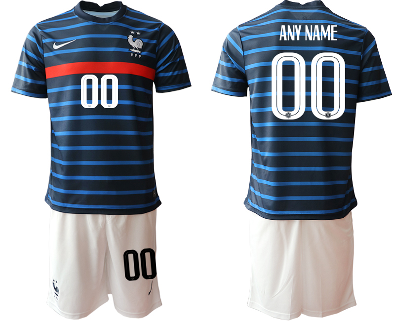 Men 2021 France home custom soccer jerseys->youth soccer jersey->Youth Jersey